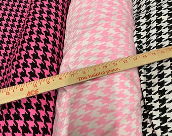 New houndstooth pattern design print one nylon spandex 4-way stretch 58/60” Sold by the YD. Ships worldwide from Los Angeles California USA.