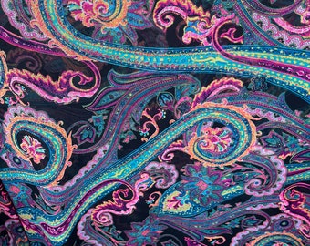 Paisley design Multicolor print on great quality of power mesh 4-way stretch 58/60” Sold by the YD. Ships Worldwide from Los Angeles cali