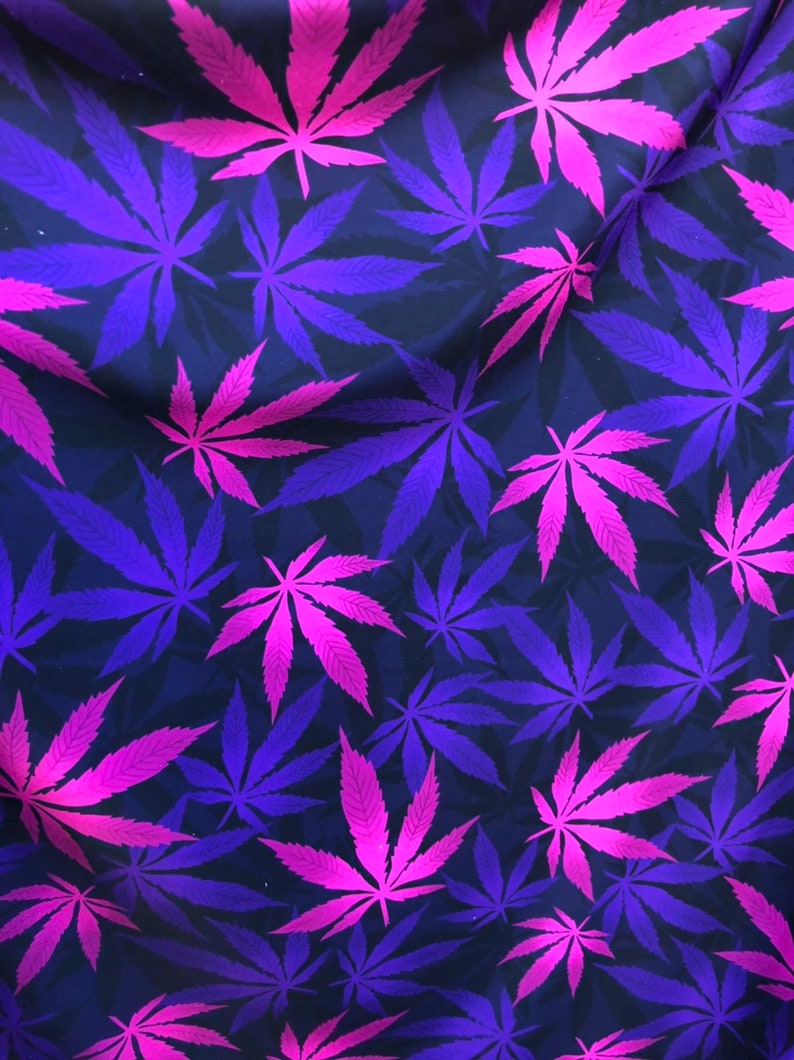 Marijuana cannabis leaf design print on nylon spandex 4way Etsy