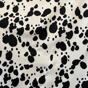 Dalmatian design print on great quality of jumbo spandex 4-way stretch 58/60” Sold by the YD. Ships Worldwide from Los Angeles California.