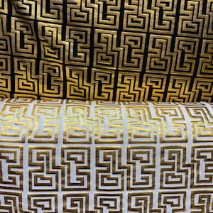 New modern geometric design metallic poly spandex medium weight 2-way stretch 58/60” Sold by the YD. Ships worldwide from Los Angeles CA.