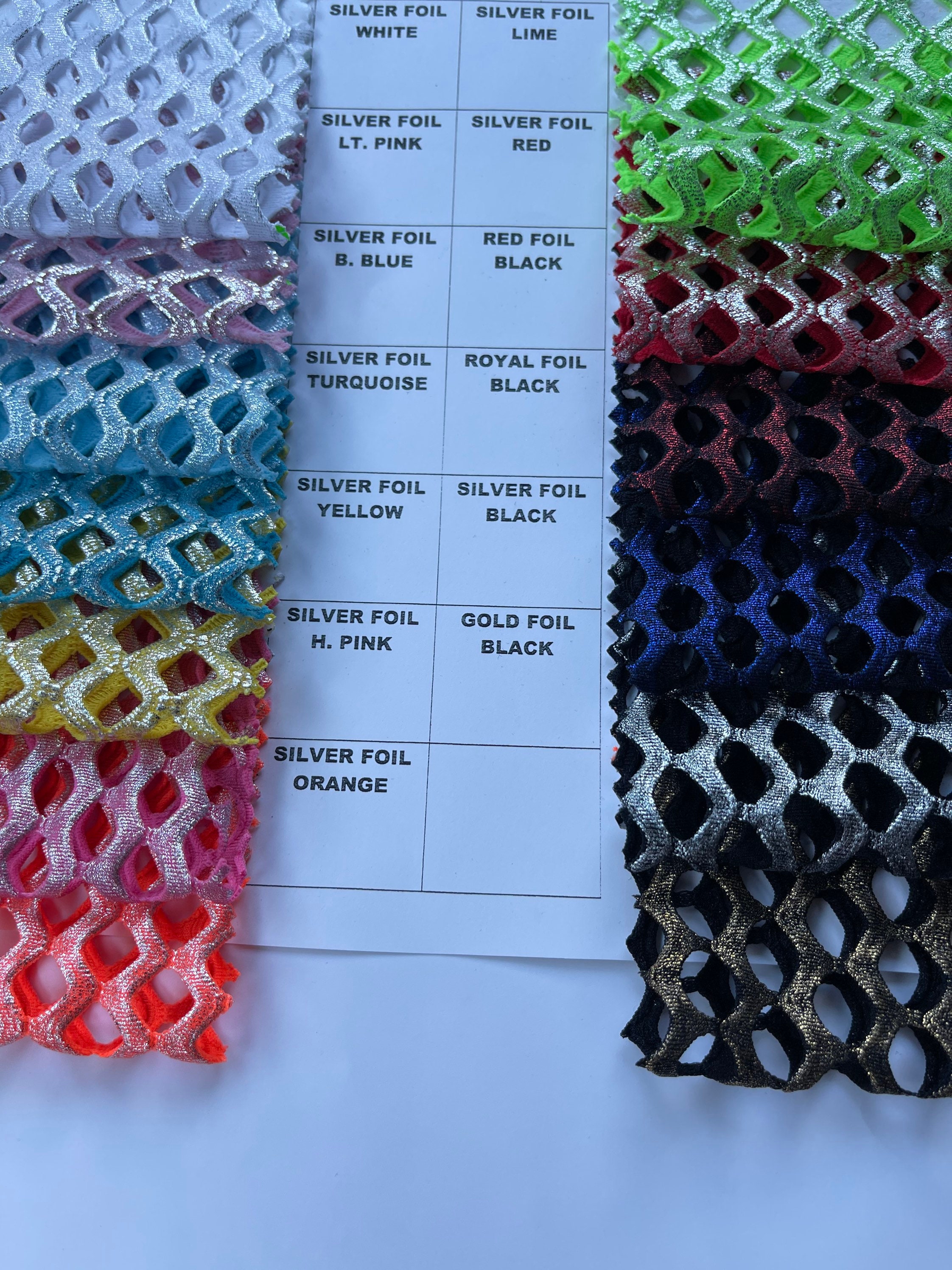 Diamond Fish Net Metallic Diamond Fishnet 2-way Stretch Spandex Mesh With Foil All Over ...