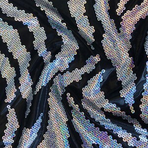 Nieuwe metallic nylon spandex pailletten zebra-look met mistige folie over het hele oppervlak 4-way stretch 58/60&quot; Verkocht door de YD. Wordt wereldwijd verzonden vanuit L.A.A.A.