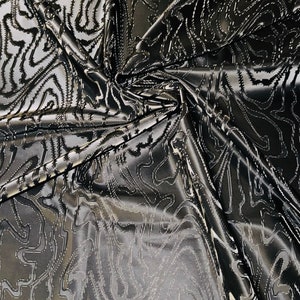 Nuevo diseño abstracto de látex lava de spandex reflectante 3D sobre nailon spandex elástico en 4 direcciones 58/60” Tejidos de alta calidad de AlexLAFabrics