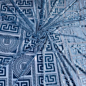 New Geometric fashion design luxury 4-way stretch burnout velvet 58/60” Sold by the YD.