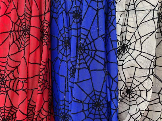 New Spider Web Flocking Design on Stretch Mesh 4way | Etsy