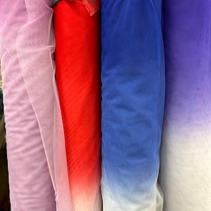 New Ombré design Multicolors print on poly tulle mesh 2-way stretch 58/60” Sold by the YD. Ships worldwide from Los Angeles California USA