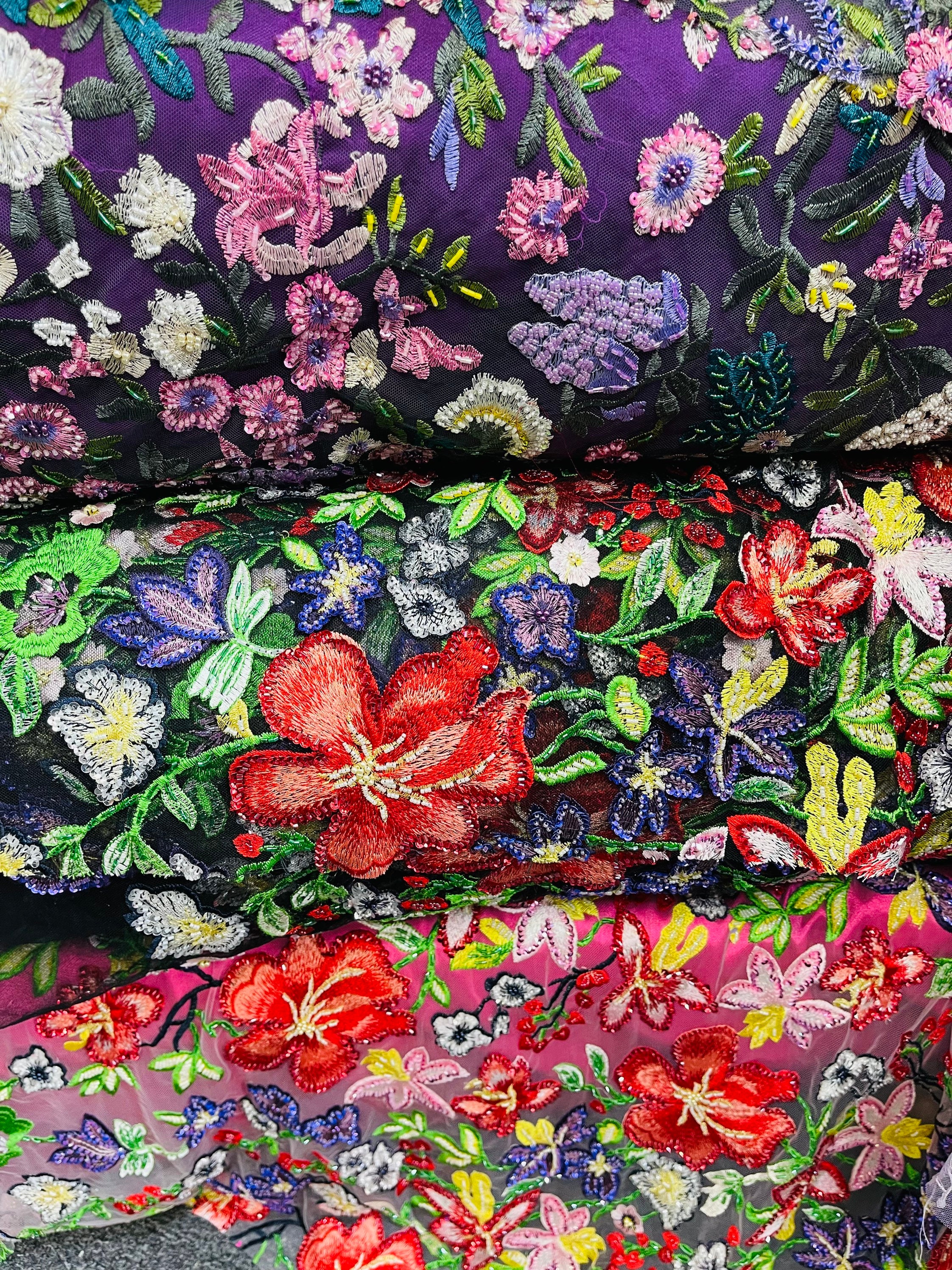 新作刺繍レース、ビーズ刺繍、ハンドメイドフラワーデザイン、2ウェイ