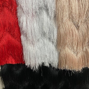 Nuevo diseño de flequillo de lujo, base de malla, cabello largo, elástico en dos direcciones, 55/57", se vende por yarda. Envíos a todo el mundo desde Los Ángeles, California, EE. UU.