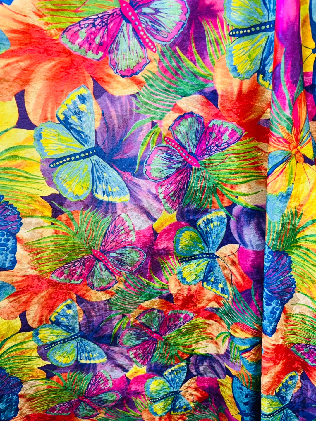 New Butterfly Design Rainbow Color Print on Poly Velour - Etsy