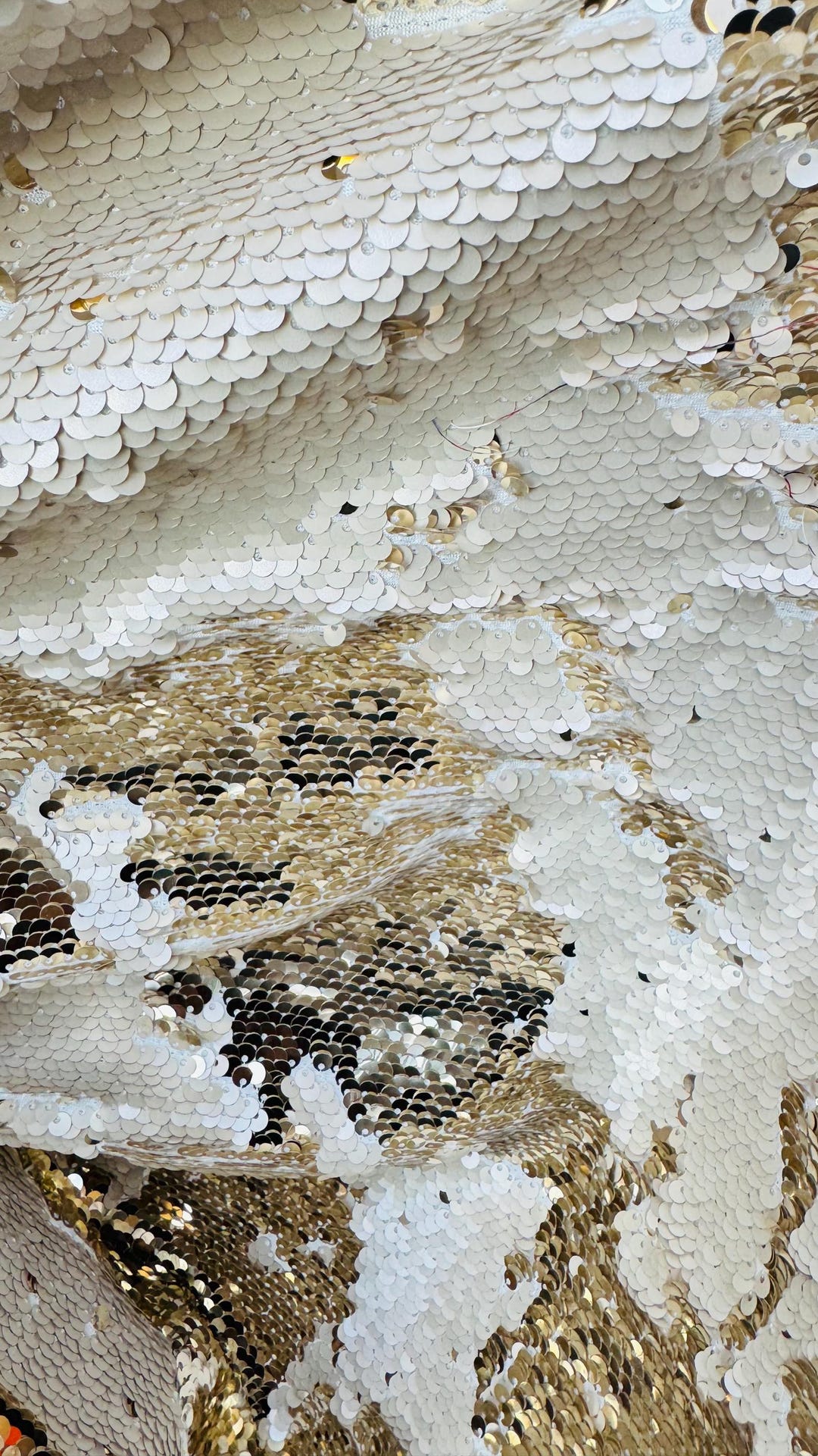 Flip up Sequins Taupe/gold Reversible 2 Tone Sequins With Spandex Base ...