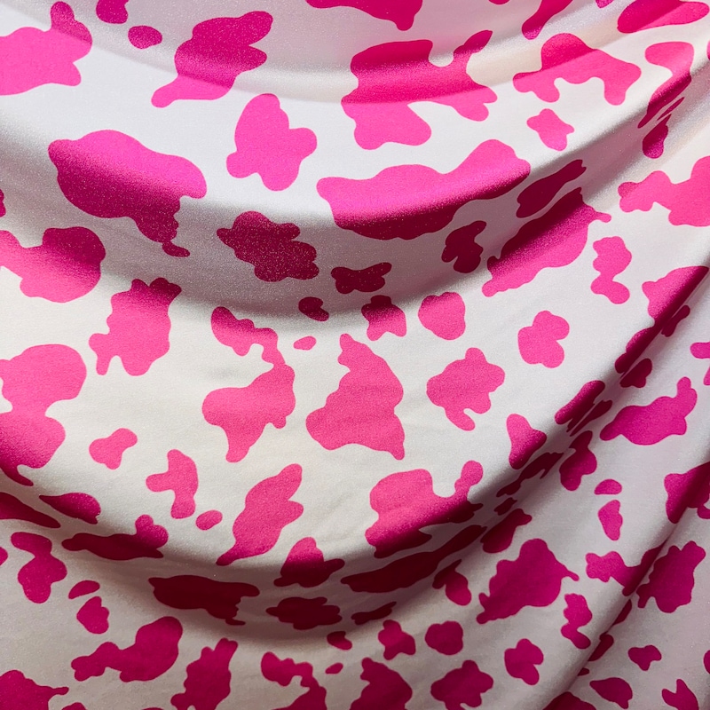 Pink Cow Pattern Print Women's Robe main image 1