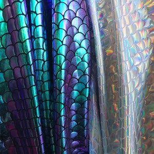 Mermaid Iridescent fish scales hologram metallic on nylon spandex 4way Stretch 58/60&quot; Sold by the YD. Ships worldwide from Los Angeles CA