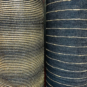 New Metallic denim Jlo design striped with gold glitter Non stretch 58/60” Sold by the YD. Ships Worldwide from Los Angeles California USA.