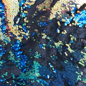 New stretch velvet with iridescent sequins 2way stretch 58/60&quot; Sold by the yd. ships worldwide from Los Angeles California USA