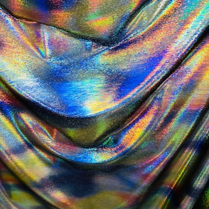 Chamäleon Exotisches Design Regenbogen irisierender metallischer Stretch Samt 4-Wege-Stretch 150 cm
