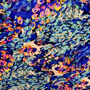 New Abstract Peacock design print on best quality of nylon spandex 4-way stretch 58/60” High Quality fabrics by AlexLAFabrics