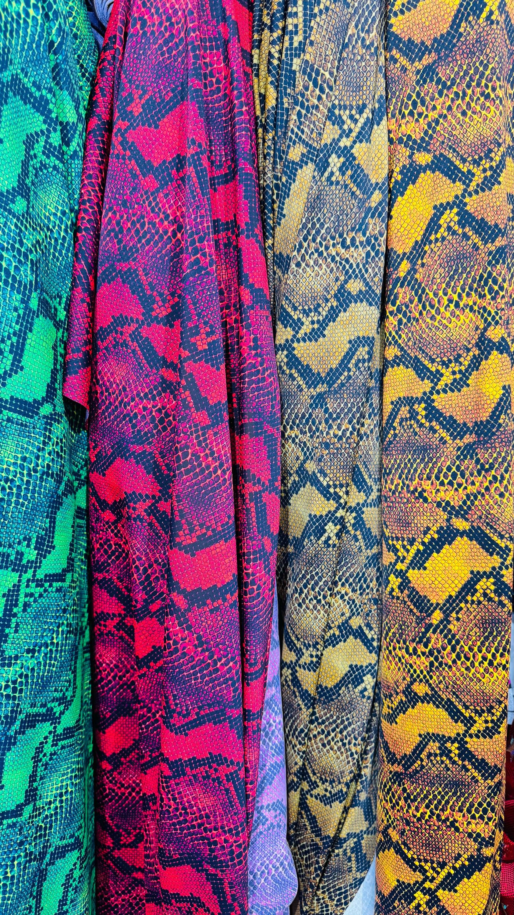 New Python Snake Design Print on Heavy Weight Nylon Spandex 4way ...