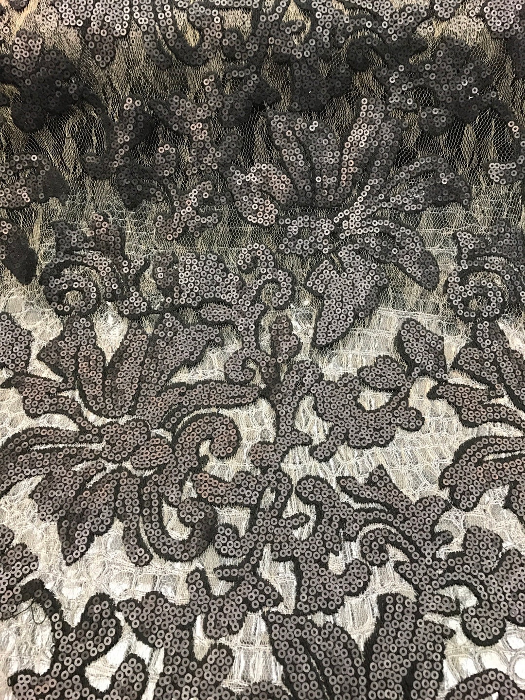 New Lace With Sequins Beyonce Design, Nude Base Mesh With Black Matte ...