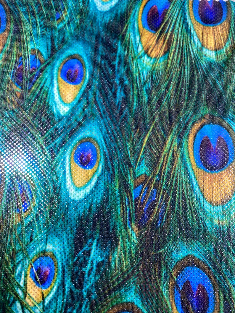 New Peacock Design Reaction Print on Great Quality of Nylon Etsy