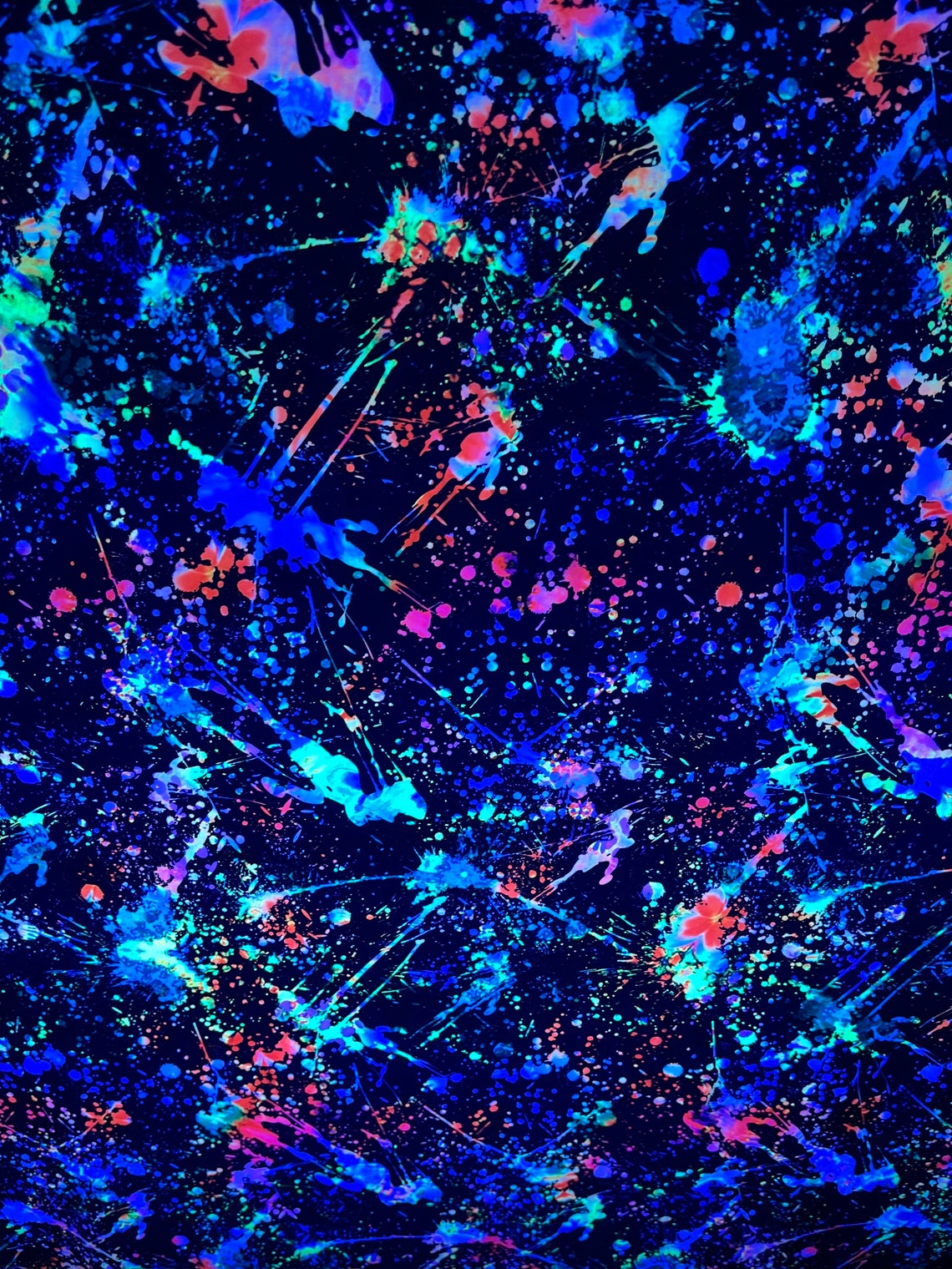 New Splatter Paint Design Black/multicolor Print on Nylon Etsy