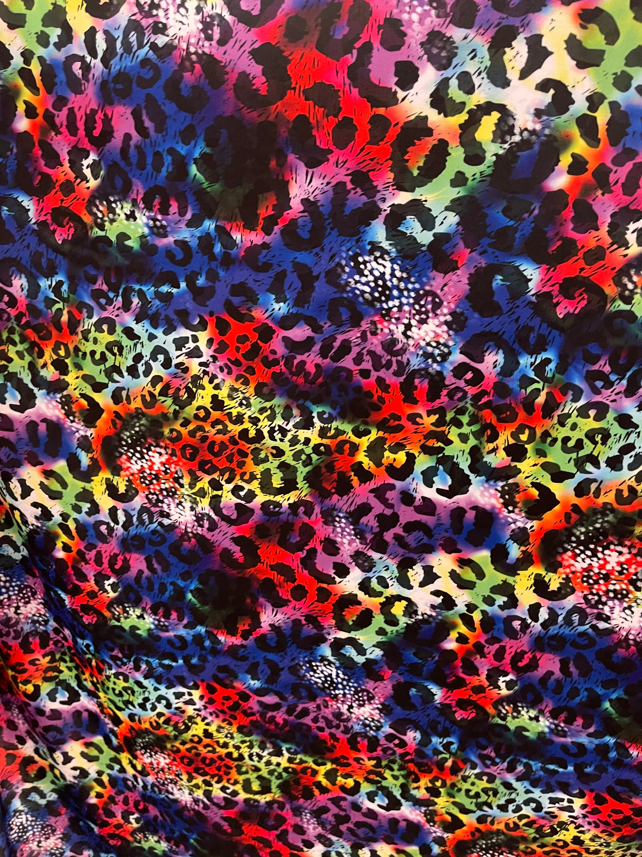 Exotic Leopard design print on Tie Dye nylon spandex 4-way | Etsy