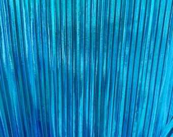 Luxury pleated iridescent foil 2-way stretch high quality spandex metallic fabric by AlexLAFabrics