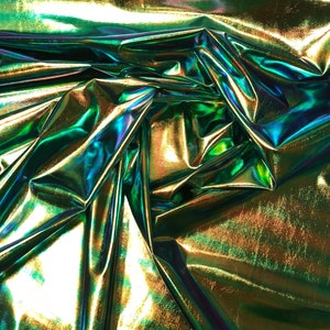 New Iridescent Foil Blue/green All Over Foil 4way Stretch - Etsy