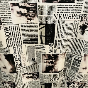 Newspaper fashion design print on great quality of nylon spandex 4-way stretch 58/60”