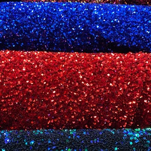 New stretch velvet with luxury sequins all over 5mm shining sequins 2-way stretch 58/60” Sold by the YD. Ships worldwide from Los Angeles CA