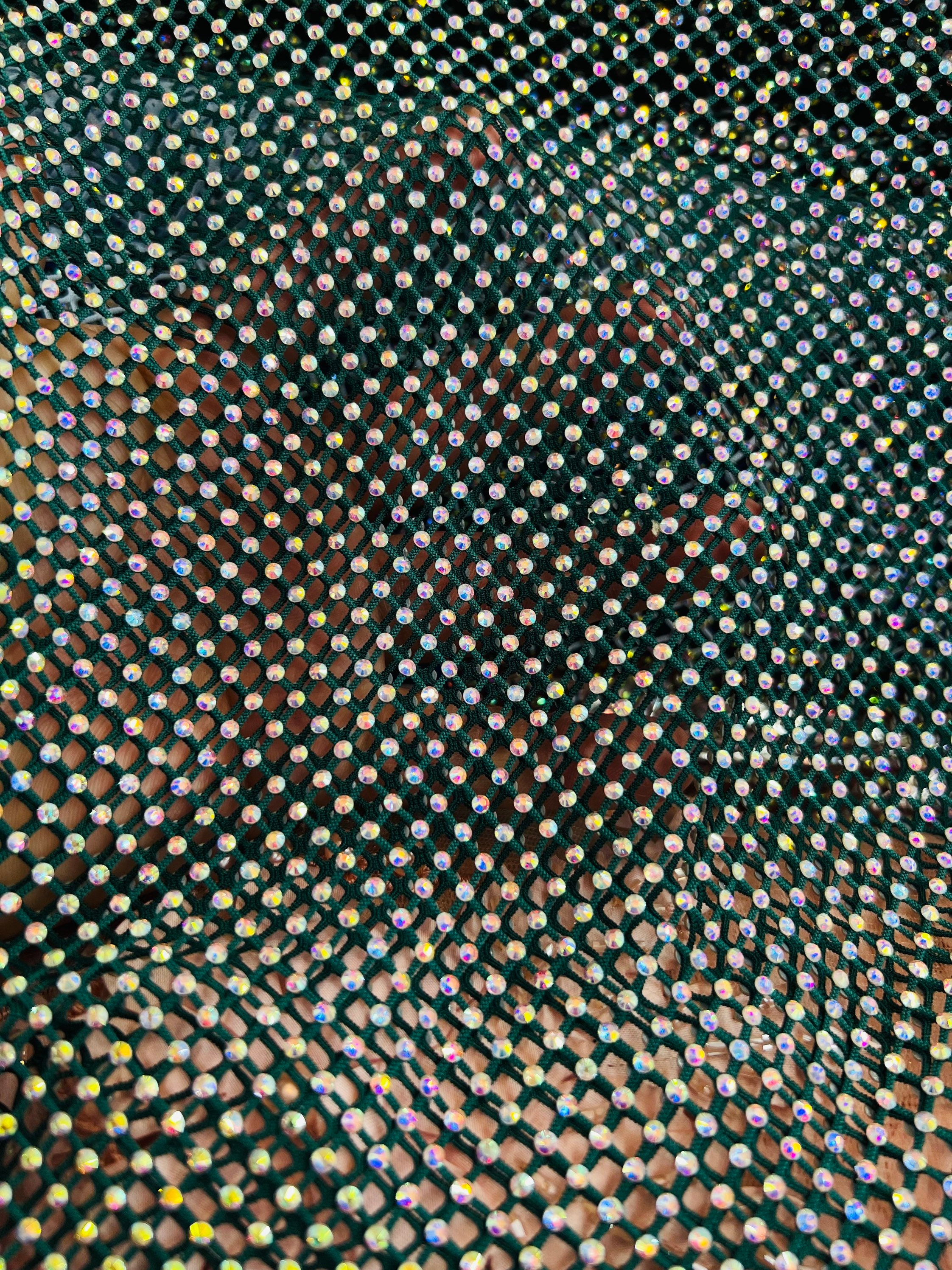 New Luxury Rhinestone Stretch Mesh Fabric All Over 4-way Stretch 58/60 ...