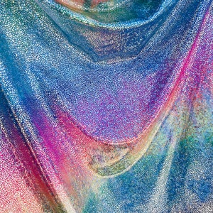 Skin snake design rainbow hologram metallic Nylon spandex 4-way stretch best quality hologram metallic spandex vibrant colors 58/60”