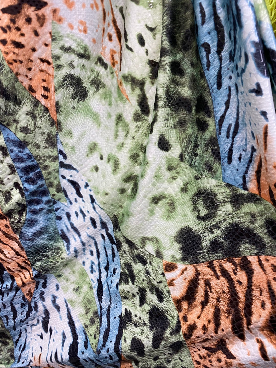 New Exotic Multi Animal Print Multicolor With Clear Foil Print on Poly ...