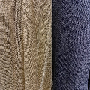 Metallic mesh chain design 2-way stretch 58/60” Sold by the YD. Ships Worldwide from Los Angeles California USA.