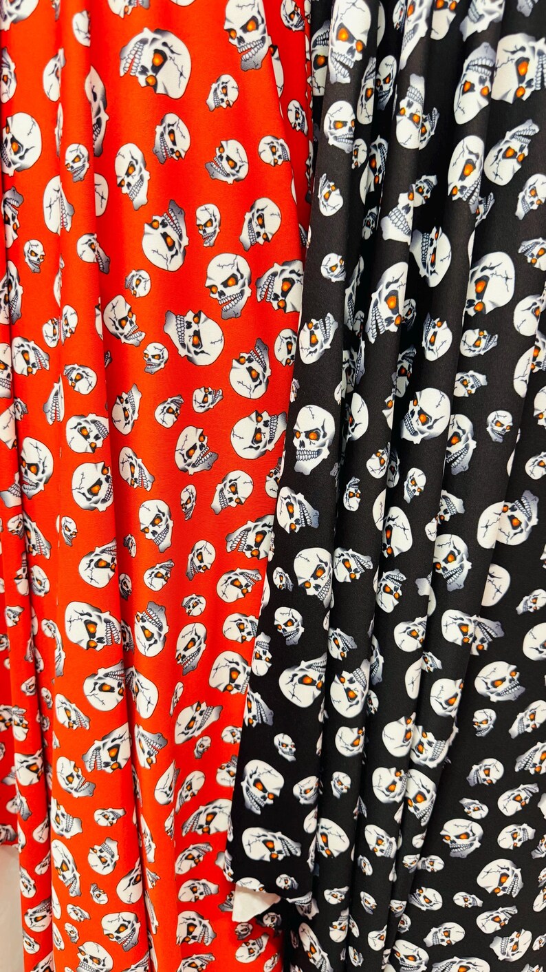 Terminator Skull Design on nylon spandex 4-Way stretch 58/60” Sold by the Yd. Ships worldwide From Los Angeles California USA. image 7