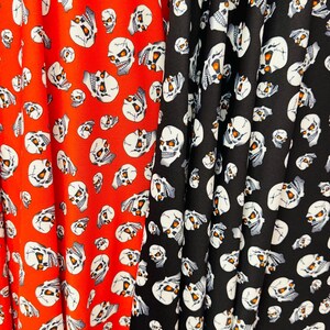 Terminator Skull Design on nylon spandex 4-Way stretch 58/60” Sold by the Yd. Ships worldwide From Los Angeles California USA. image 6