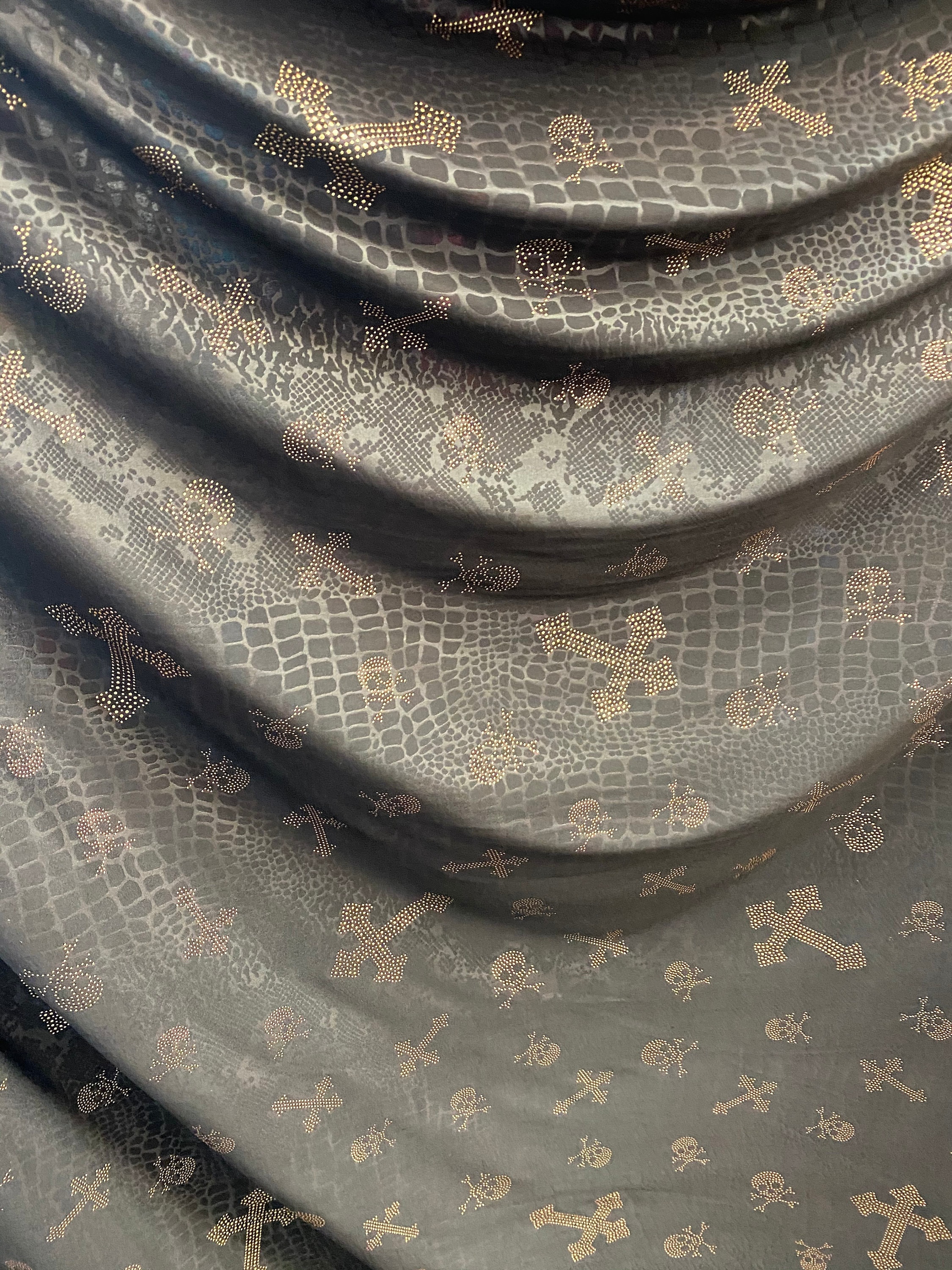 Louis Vuitton denim fabric handmade dress Material – mmvivfabrics