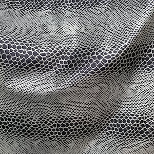 New Snake Metallic Foil Cobra Design Black/Silver Nylon Spandex 4-Way Stretch 58/60&quot; Sold By The YD. Ships Worldwide From Los Angeles CA USA