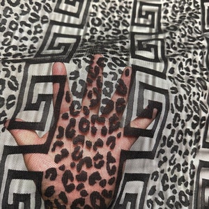 New cheetah design burnout power mesh 4-way stretch 58/60”