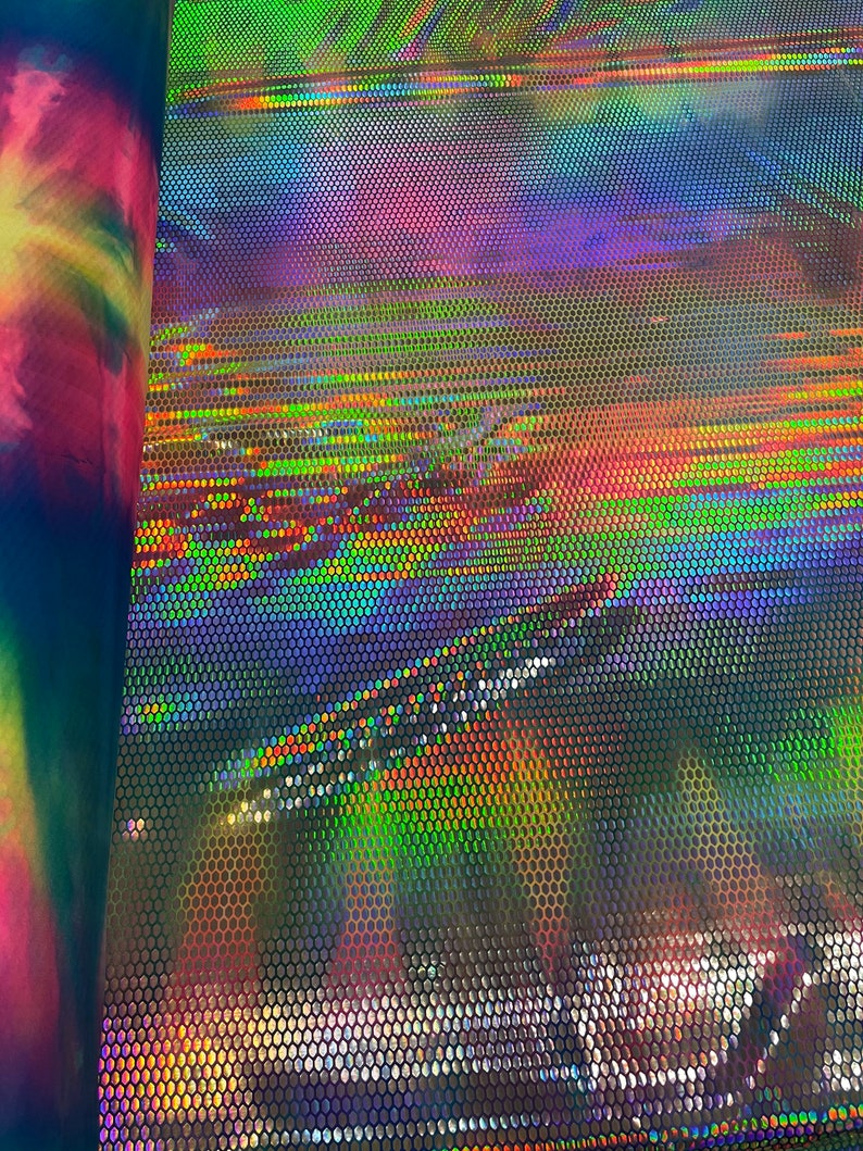 New Tie Dye Nylon Spandex With Iridescent Sequins Etsy