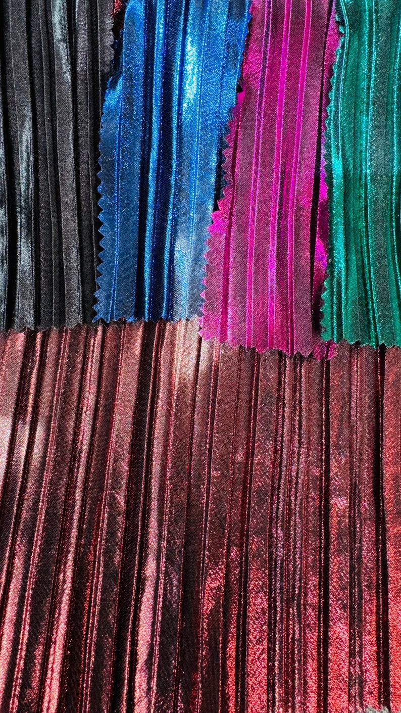 Luxury Metallic Pleated High Quality Fabric 2-way Stretch 58/60” Sold ...