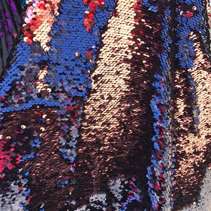 NEW Flip up Sequins Reversible Sequins 5mm Navy Rose Color on Spandex ...