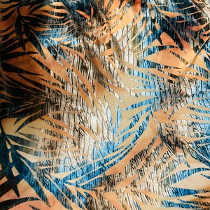 Luxury burnout stretch velvet leaves design tie dye velvet 4-way stretch 58/60” Sold by the YD. Ships Worldwide from Los Angeles California