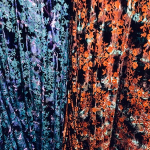 Luxury floral design on Italian burnout stretch velvet 4-way stretch high quality fabrics 58/60”