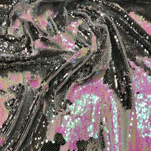 New Flip up Sequins Reversible Sequins Iridescentpink/silver Spandex ...