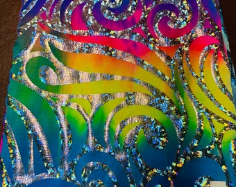 New Rolex Tie Dye Design Metallic Nylon Spandex 4-Way Stretch 58/60”