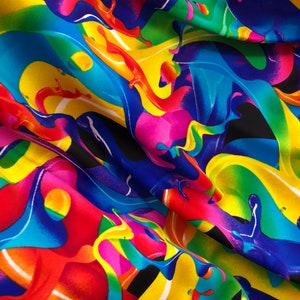 New nylon spandex print graffiti paint design 4way stretch 58/60&quot; Sold by the YD. Ships worldwide from Los Angeles California USA.