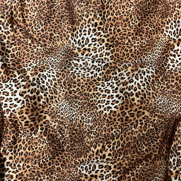 Exotic cheetah design print on poly spandex 4-way stretch 58/60” Sold by the YD. Ships Worldwide from Los Ángeles California USA.