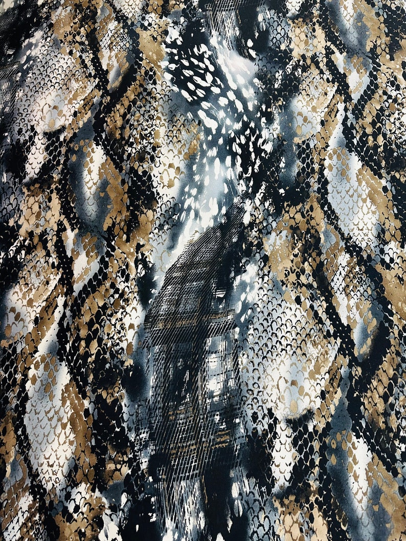 New Exotic Snake Design Print on Great Quality of Poly Spandex 4-way ...
