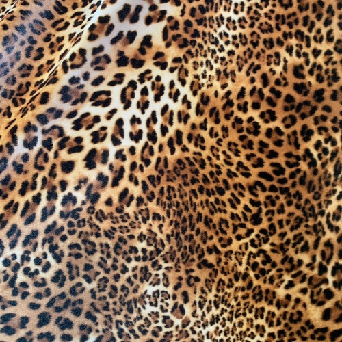 Leopard Design Print on Good Quality Stretch Velvet 4way - Etsy